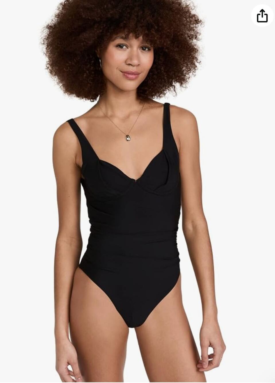 Solido Women's Underwire Ruched One Piece Black size XL